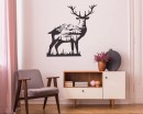 Mountains with Trees in a Deer Wall Decal- Woodland Nature Scene Wall Decal
